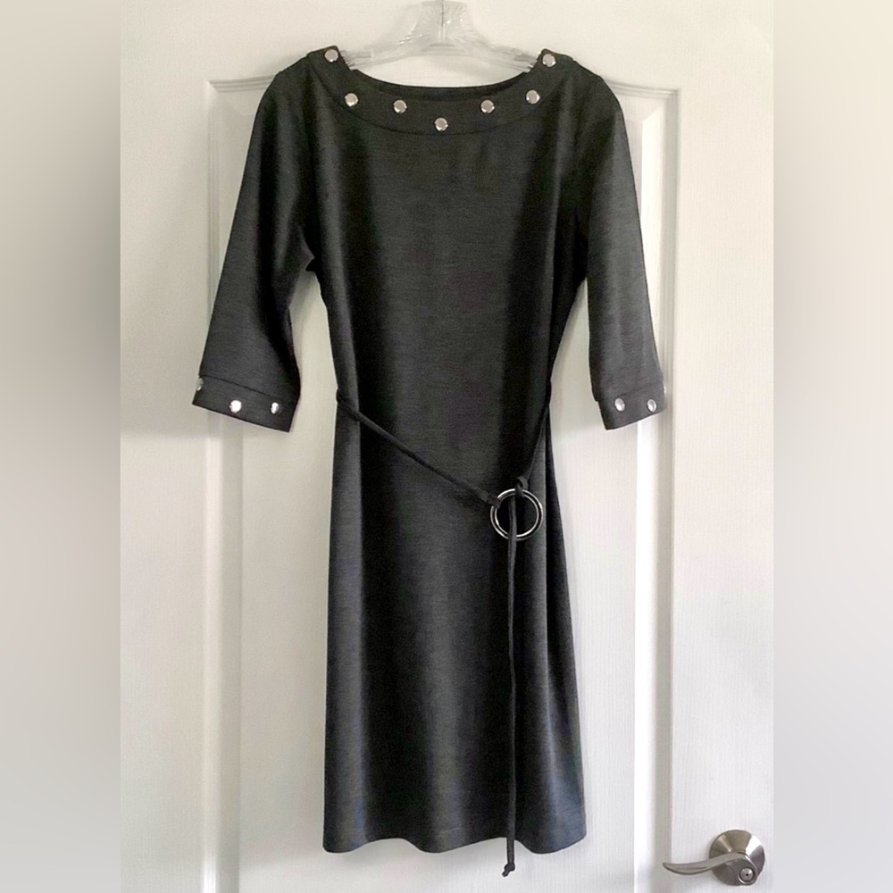 EMMA & MICHELLE GRAY WOMEN'S DRESS WITH SILVER STUDS - SIZE 10
